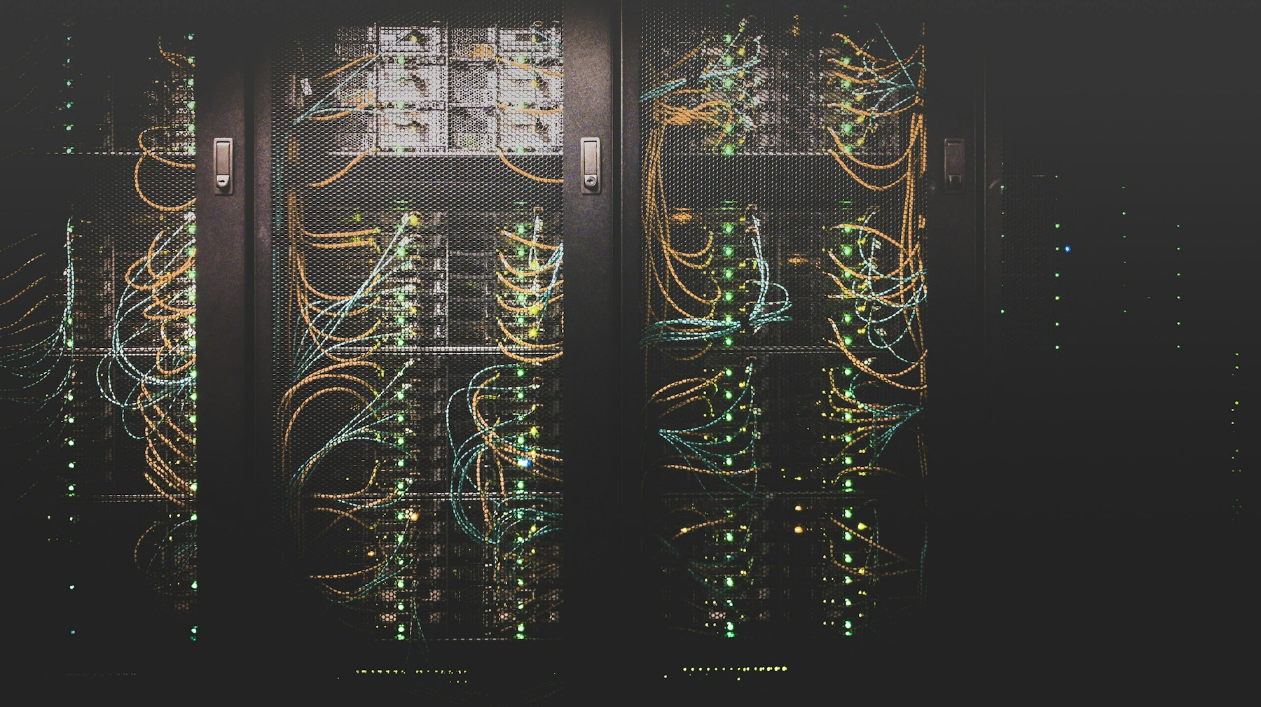 Server racks with fibre cabling